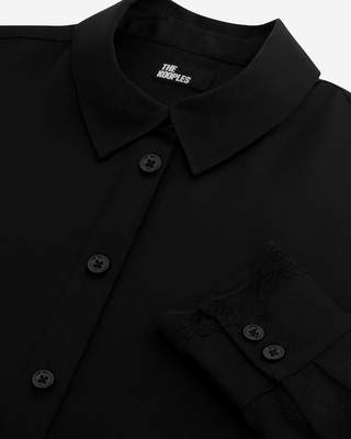 Black silk shirt