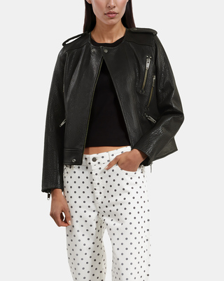 Black leather jacket