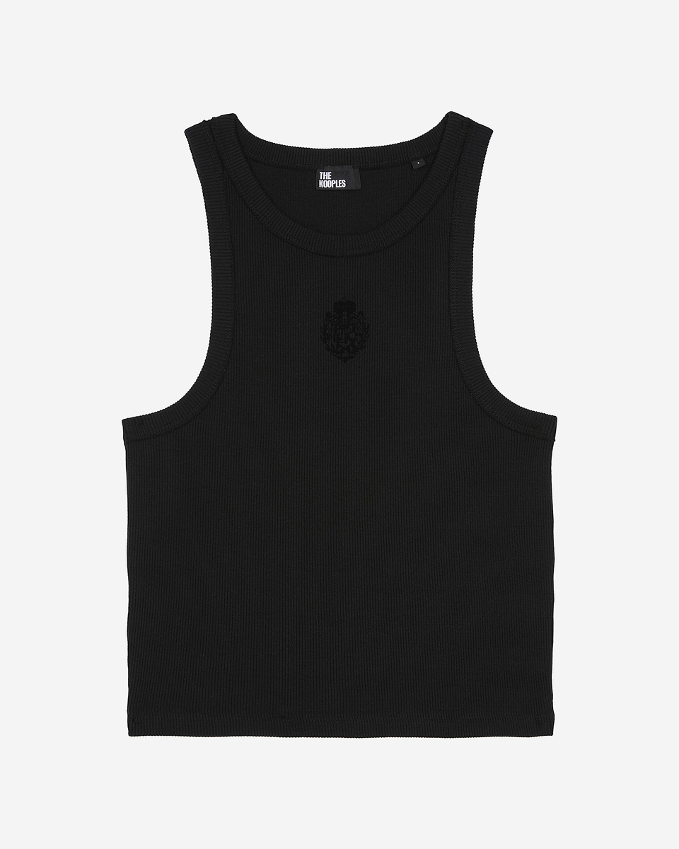 Tank top with black coat of arms