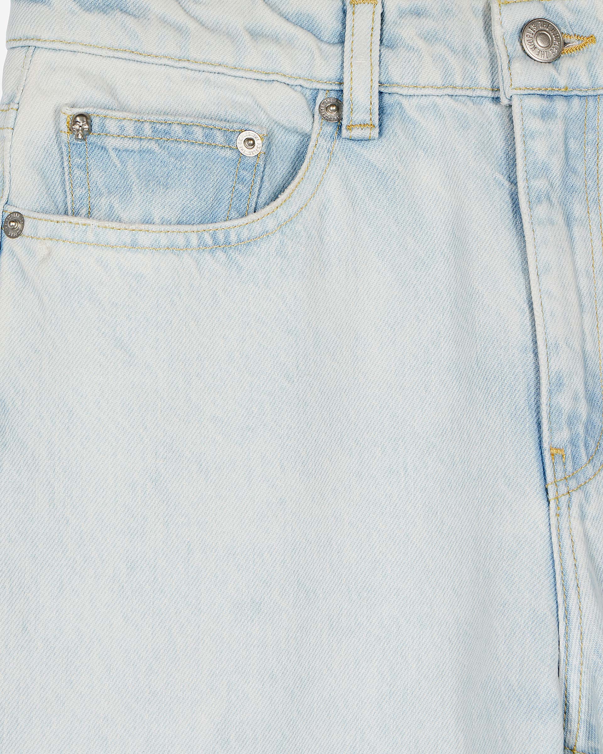 Faded light blue straight jeans