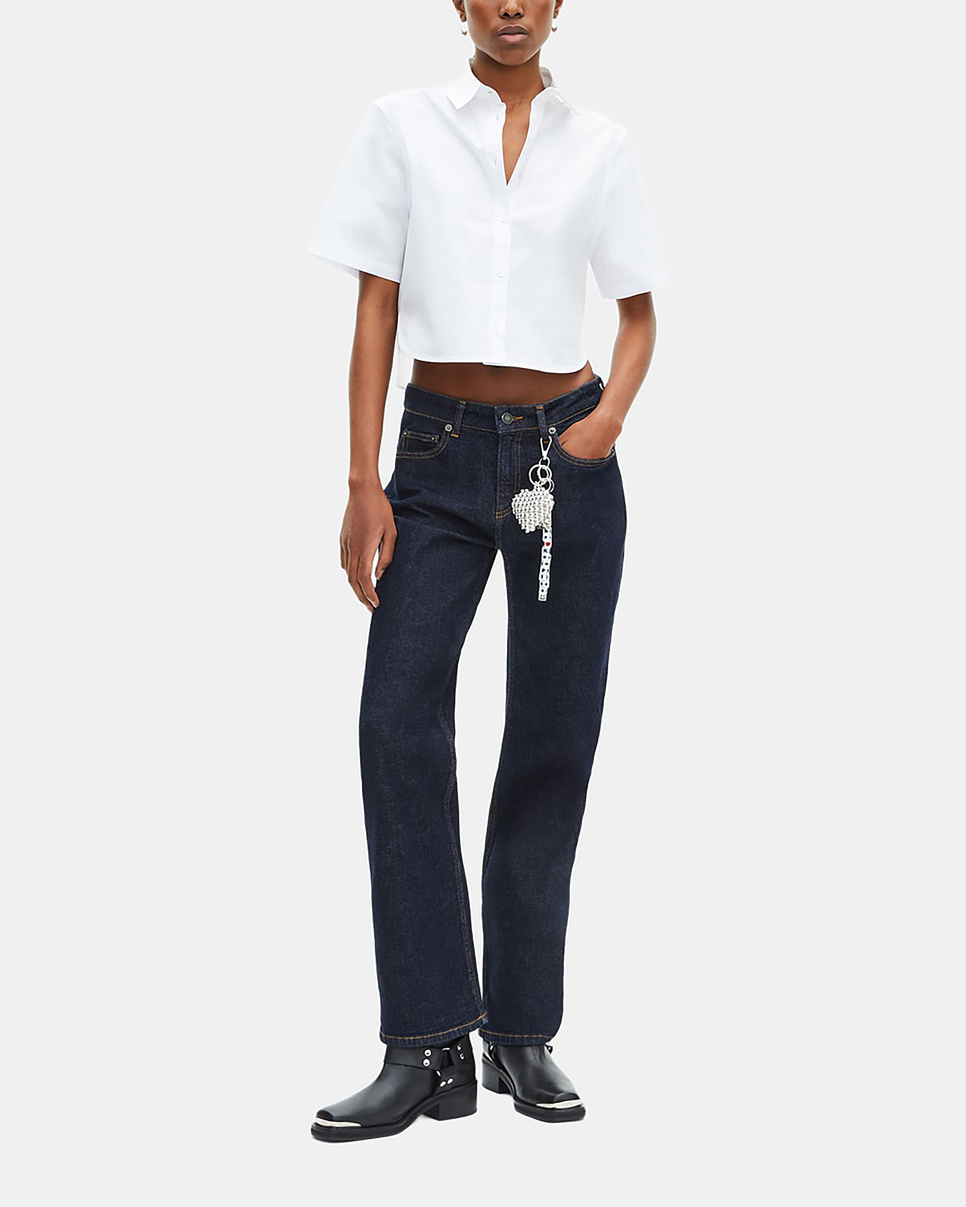 Dark blue straight jeans