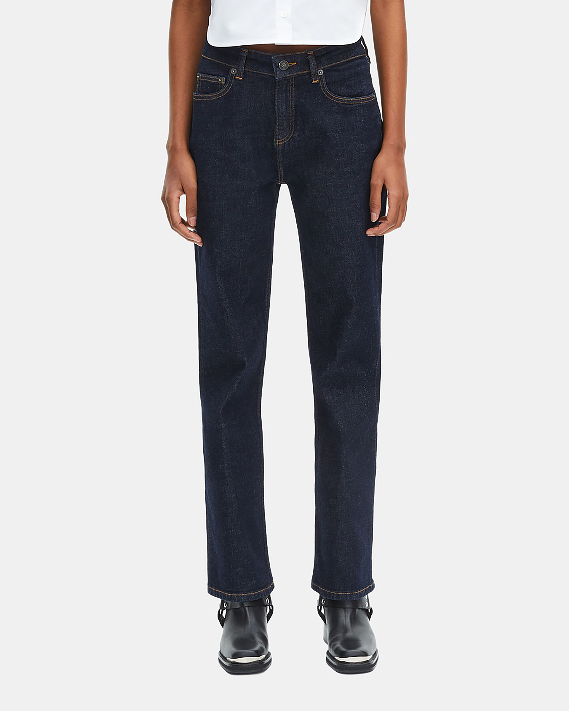 Dark blue straight jeans