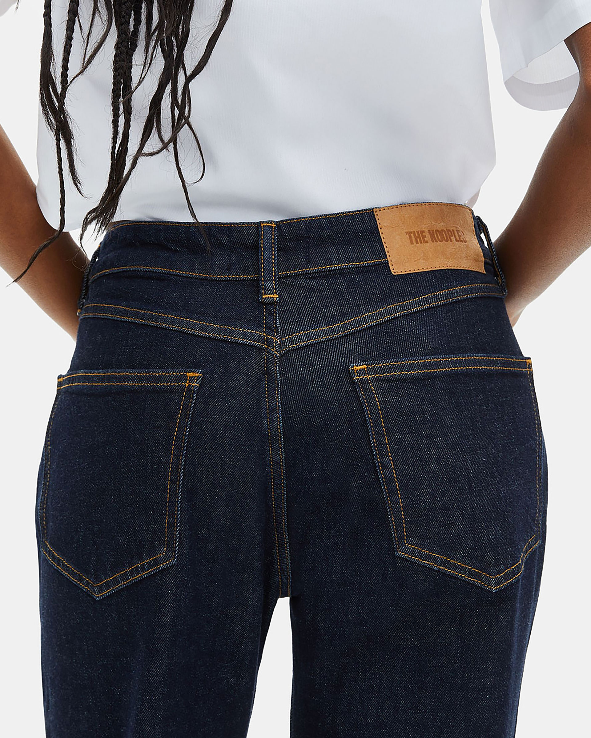 Dark blue straight jeans