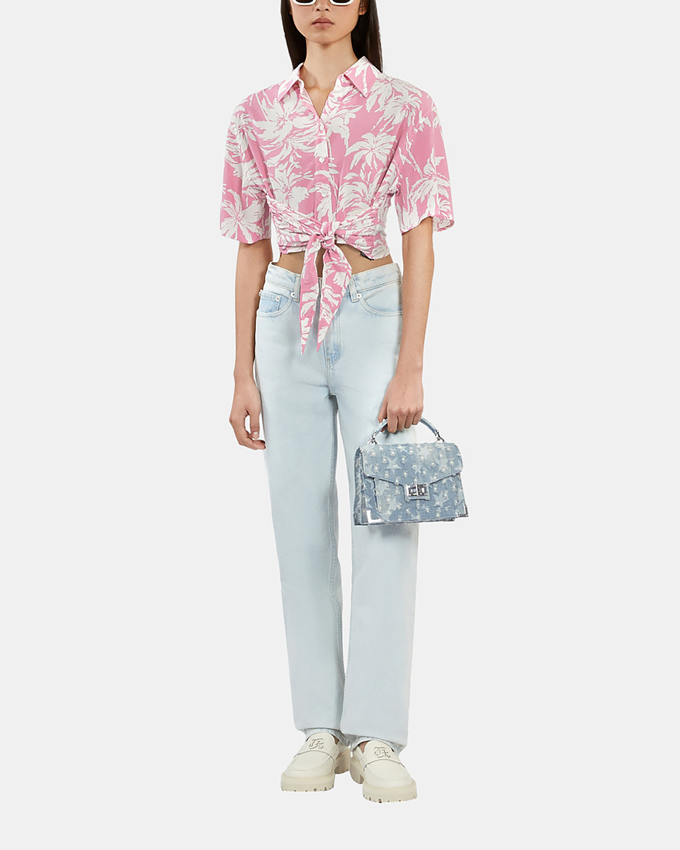 Faded light blue straight jeans