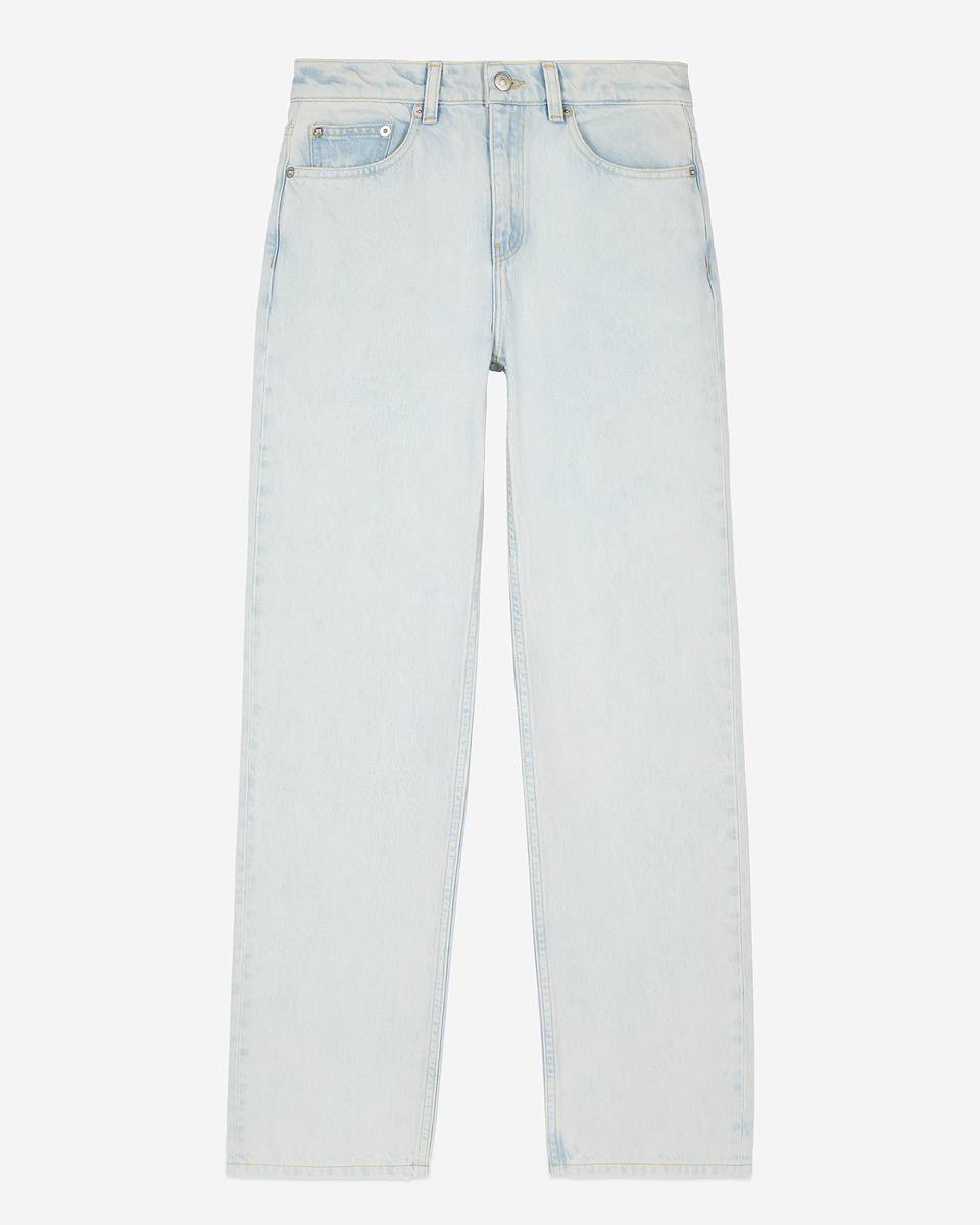 Faded light blue straight jeans