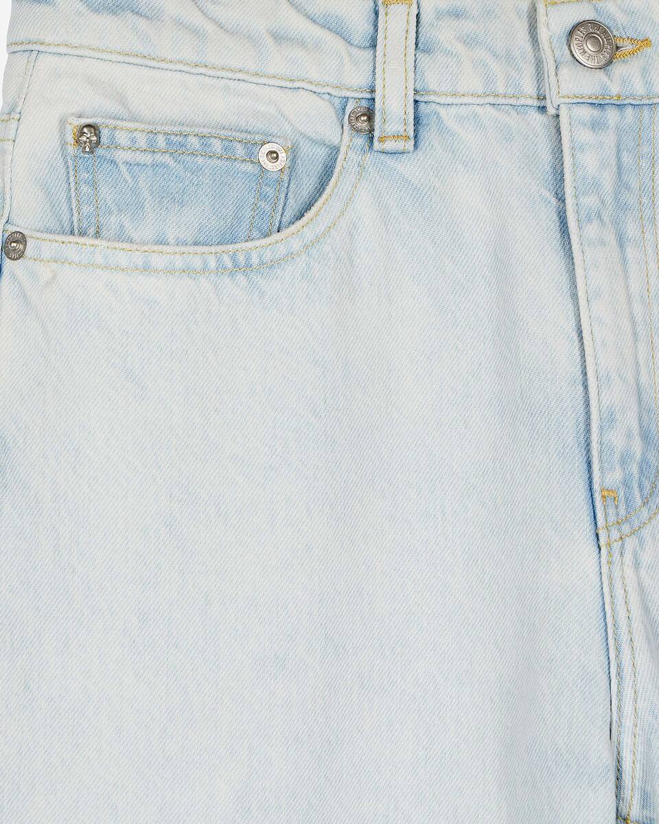 Faded light blue straight jeans