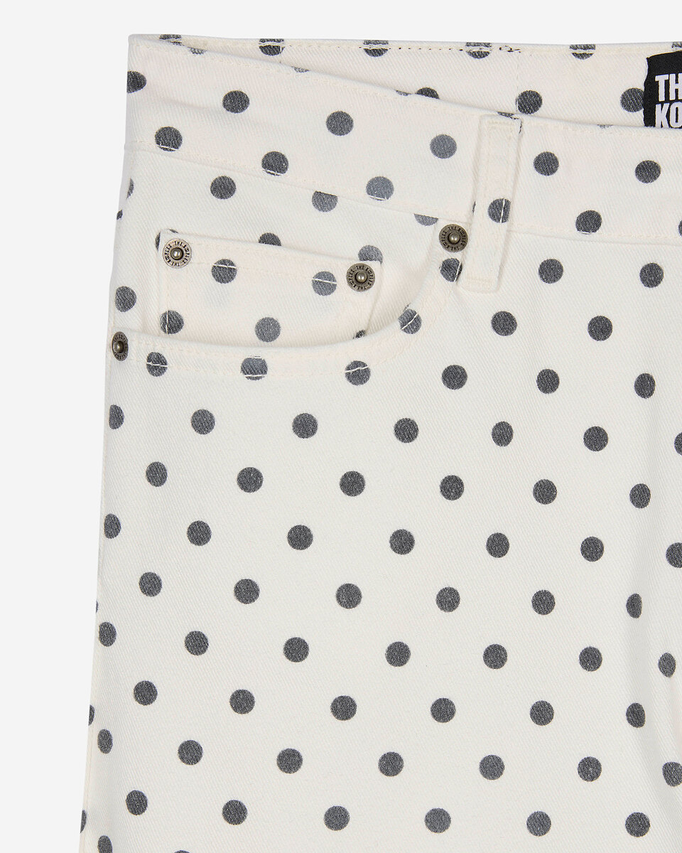 Beige polka-dot skinny jeans