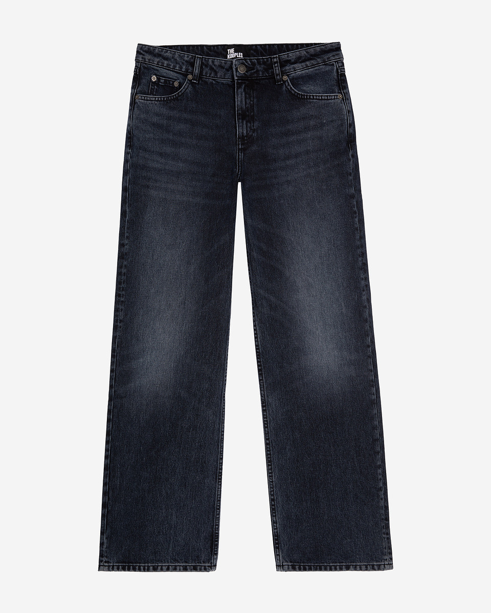 Dark blue wide-leg jeans