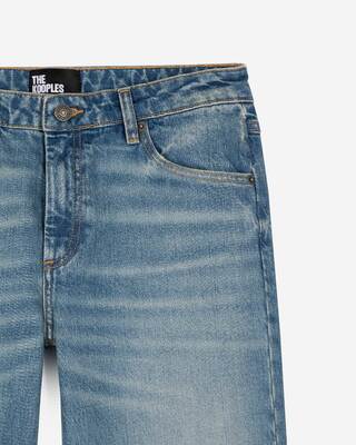 Light blue wide-leg jeans