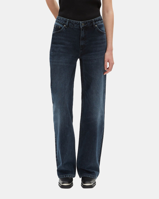Dark blue wide-leg jeans