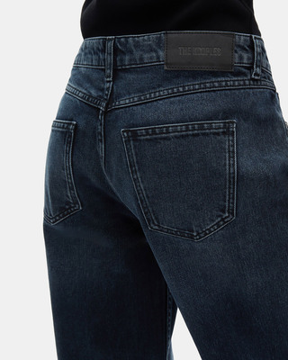 Dark blue wide-leg jeans
