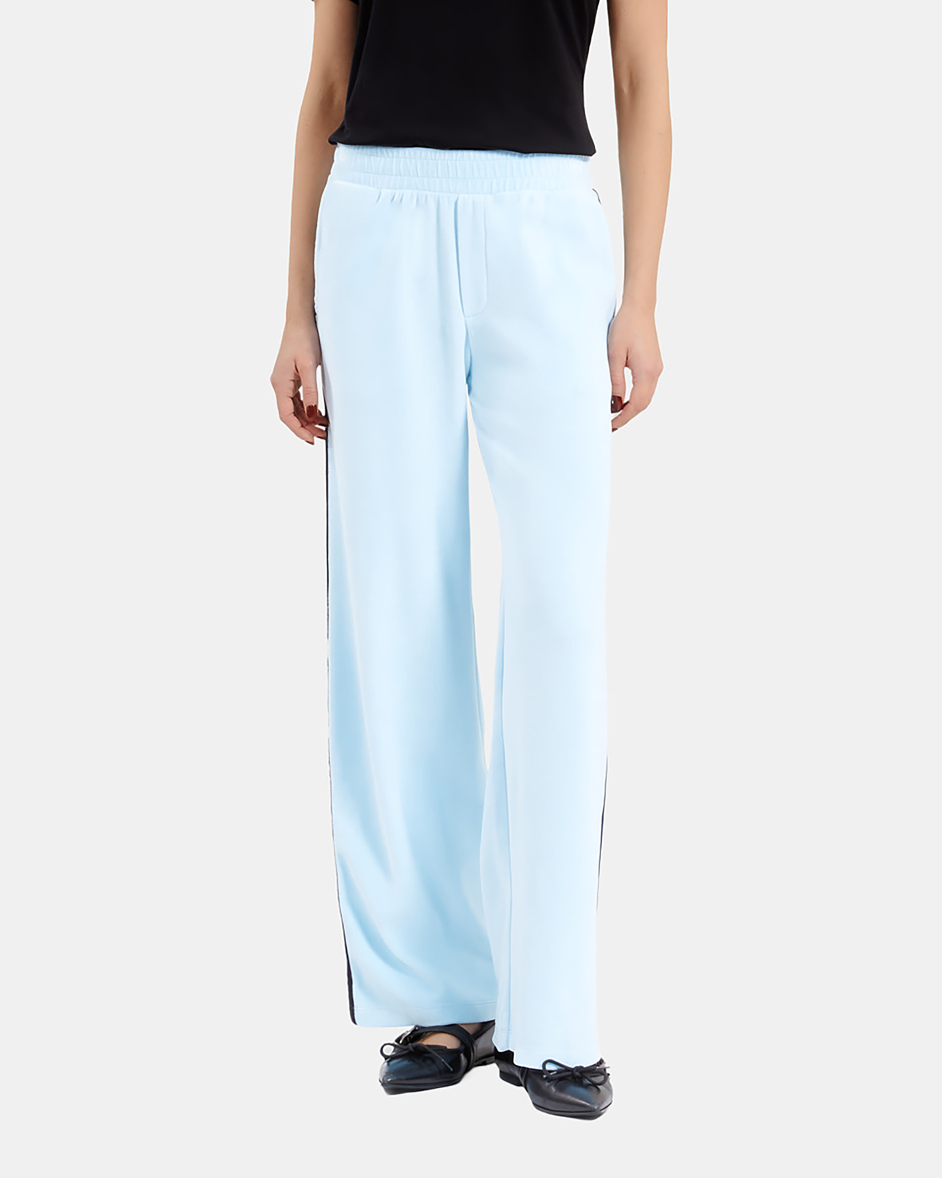 Light blue velvet jogging bottoms