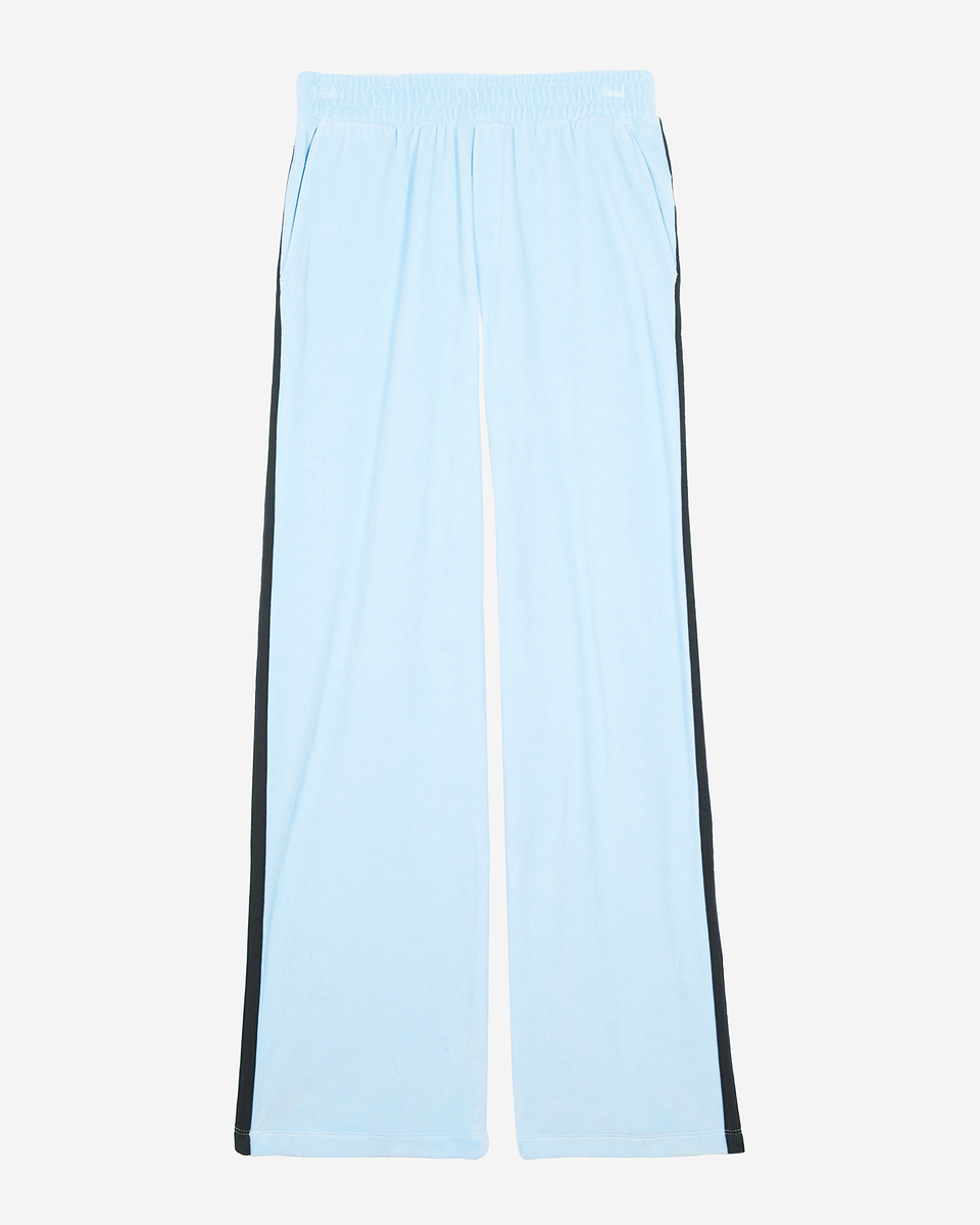 Light blue velvet jogging bottoms