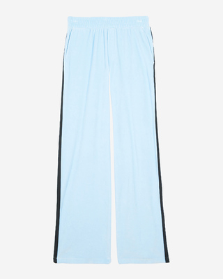Light blue velvet jogging bottoms