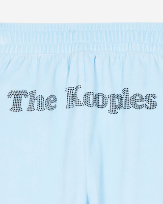 Light blue velvet jogging bottoms