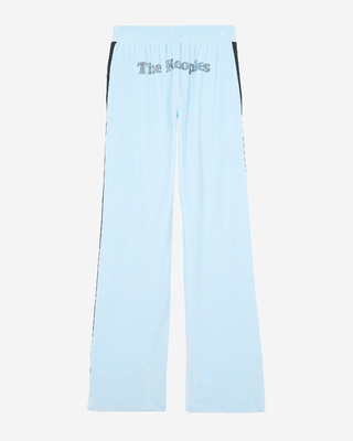 Light blue velvet jogging bottoms