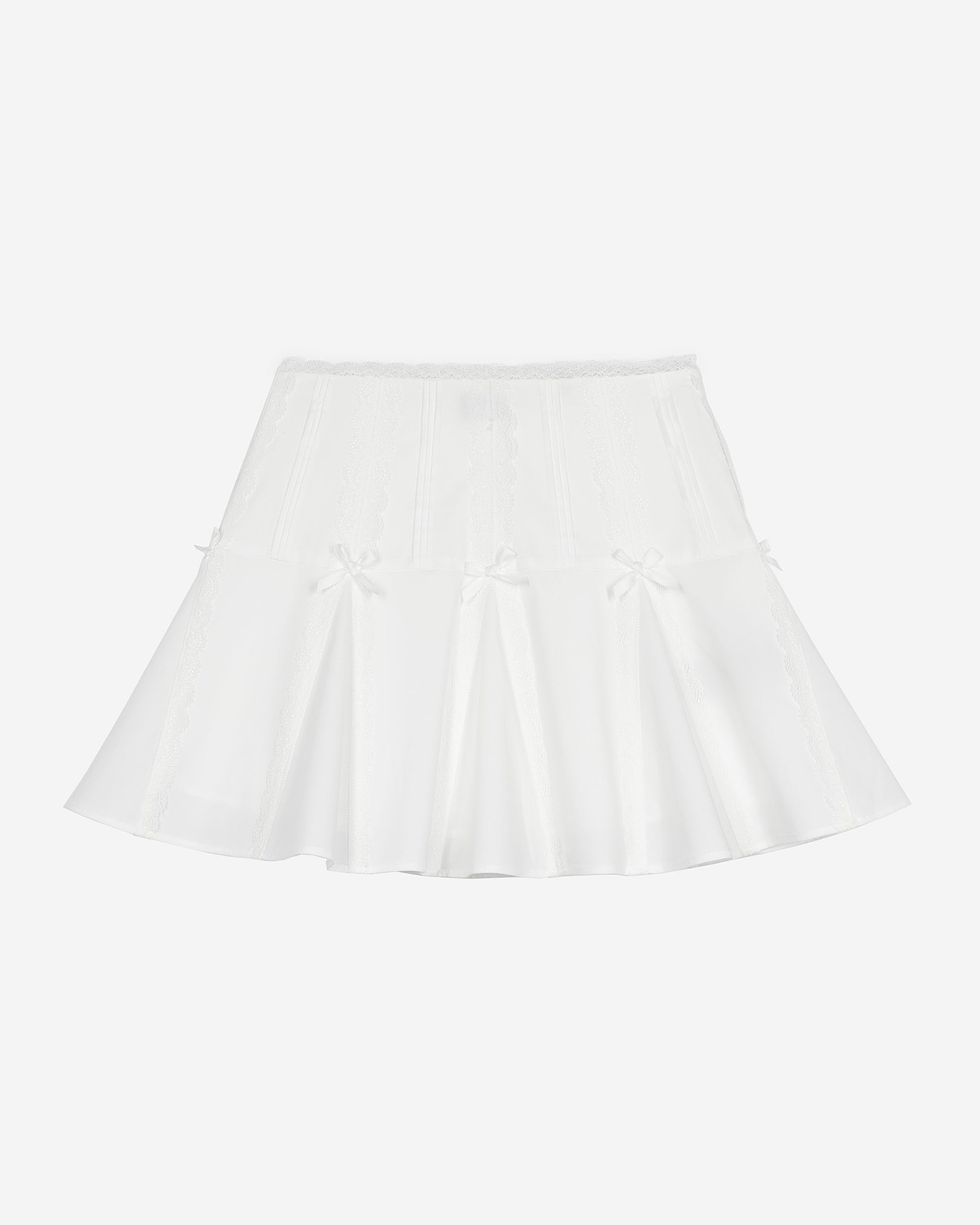 Short skirt with bow detail in ecru