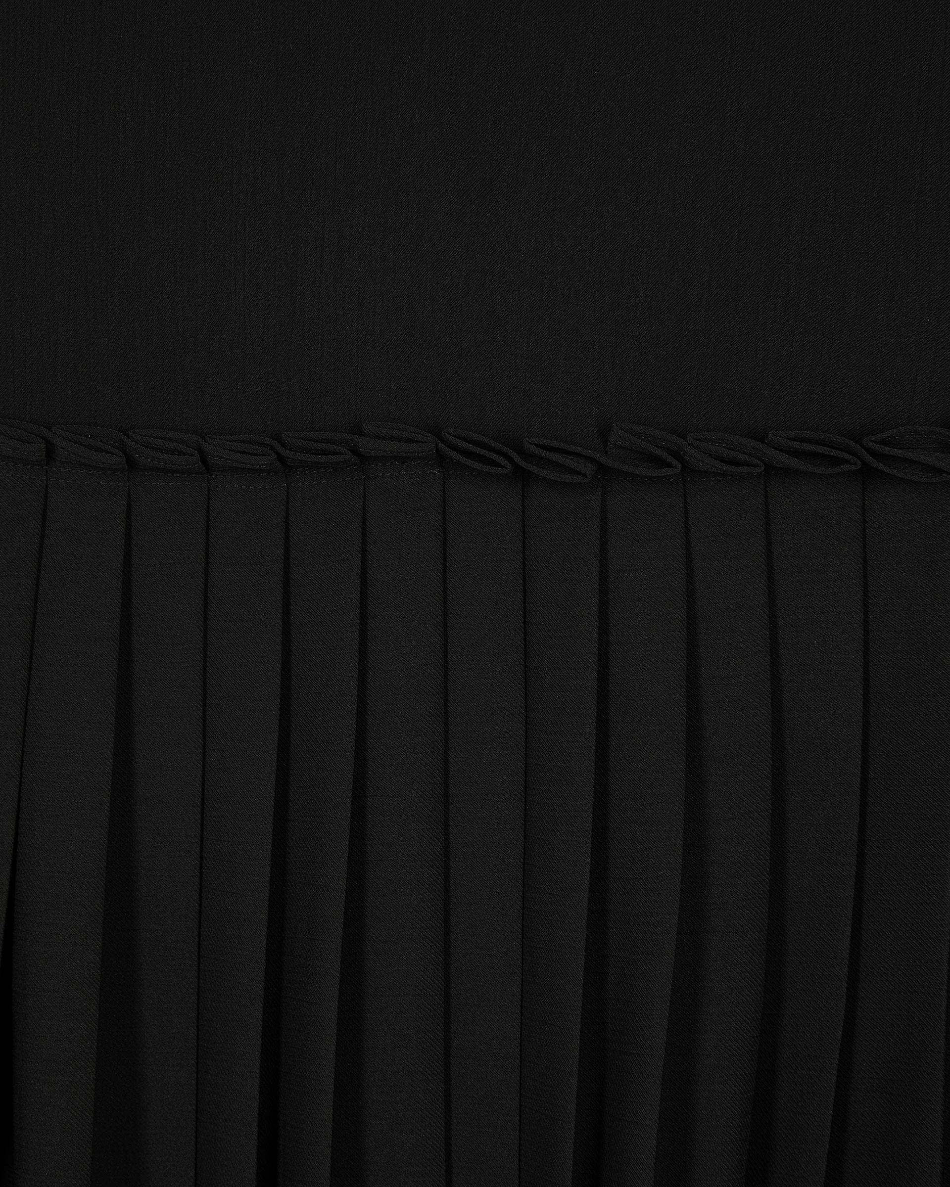 Black pleated midi skirt