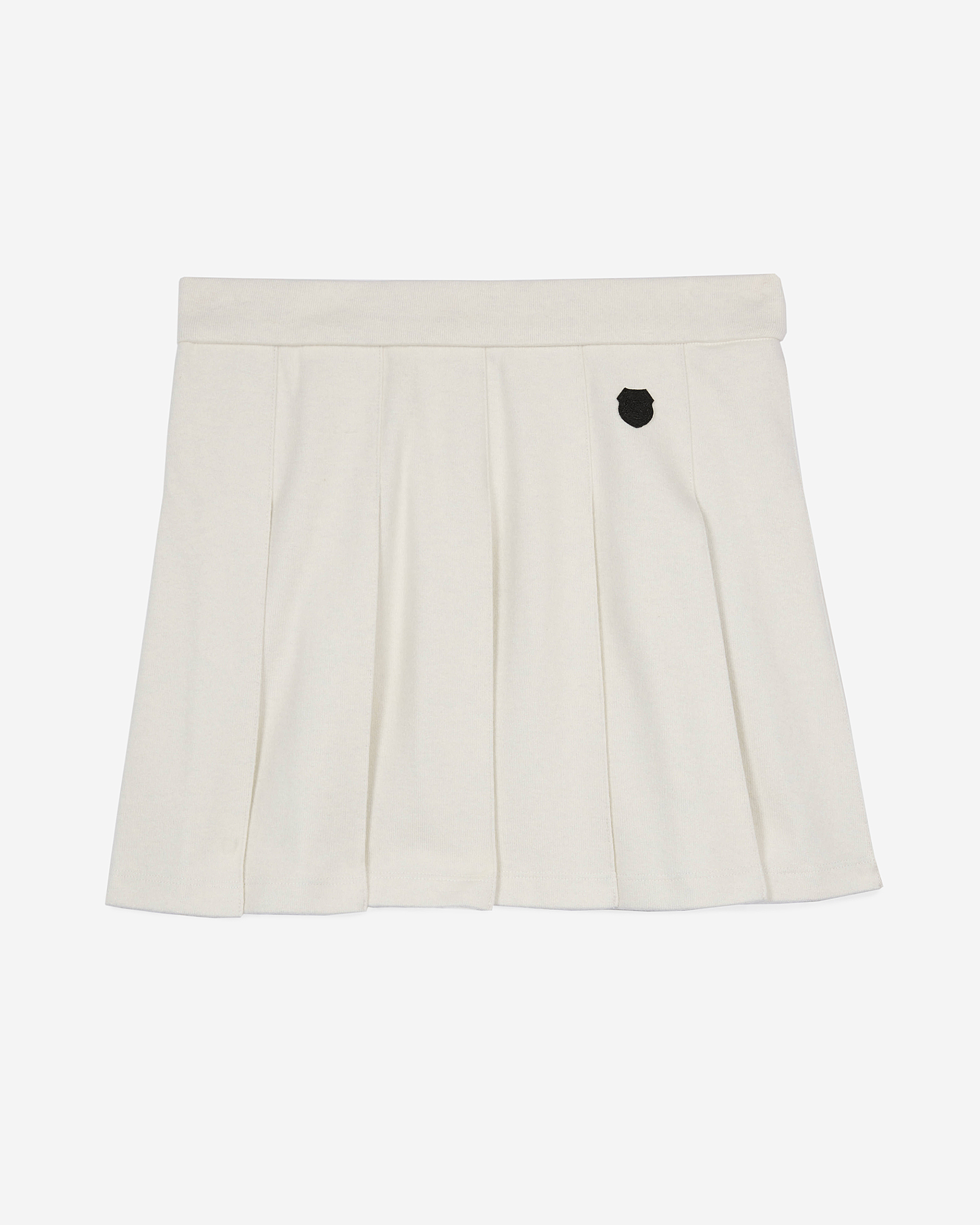 Short ecru pleated skirt