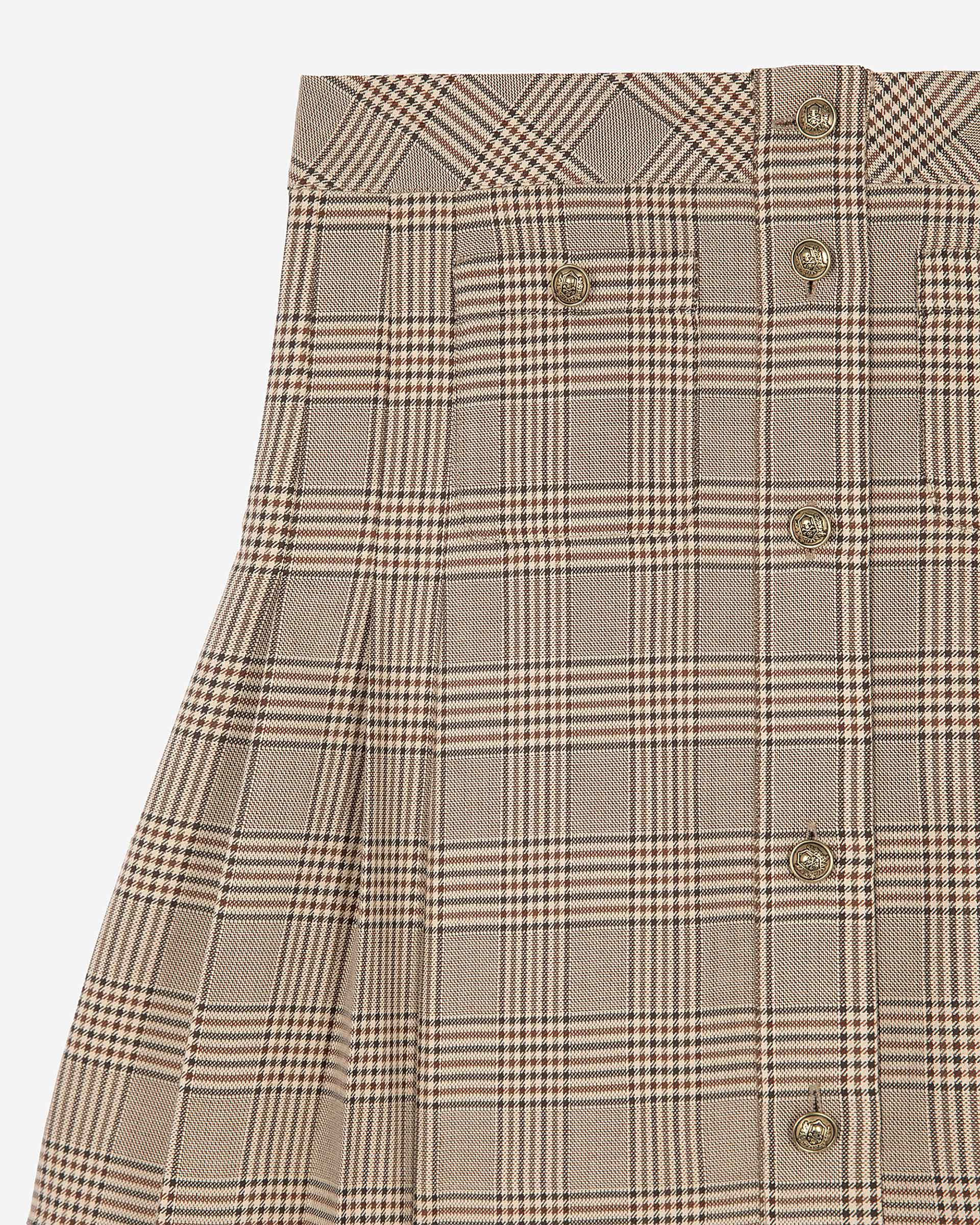 Prince of Wales short skirt beige