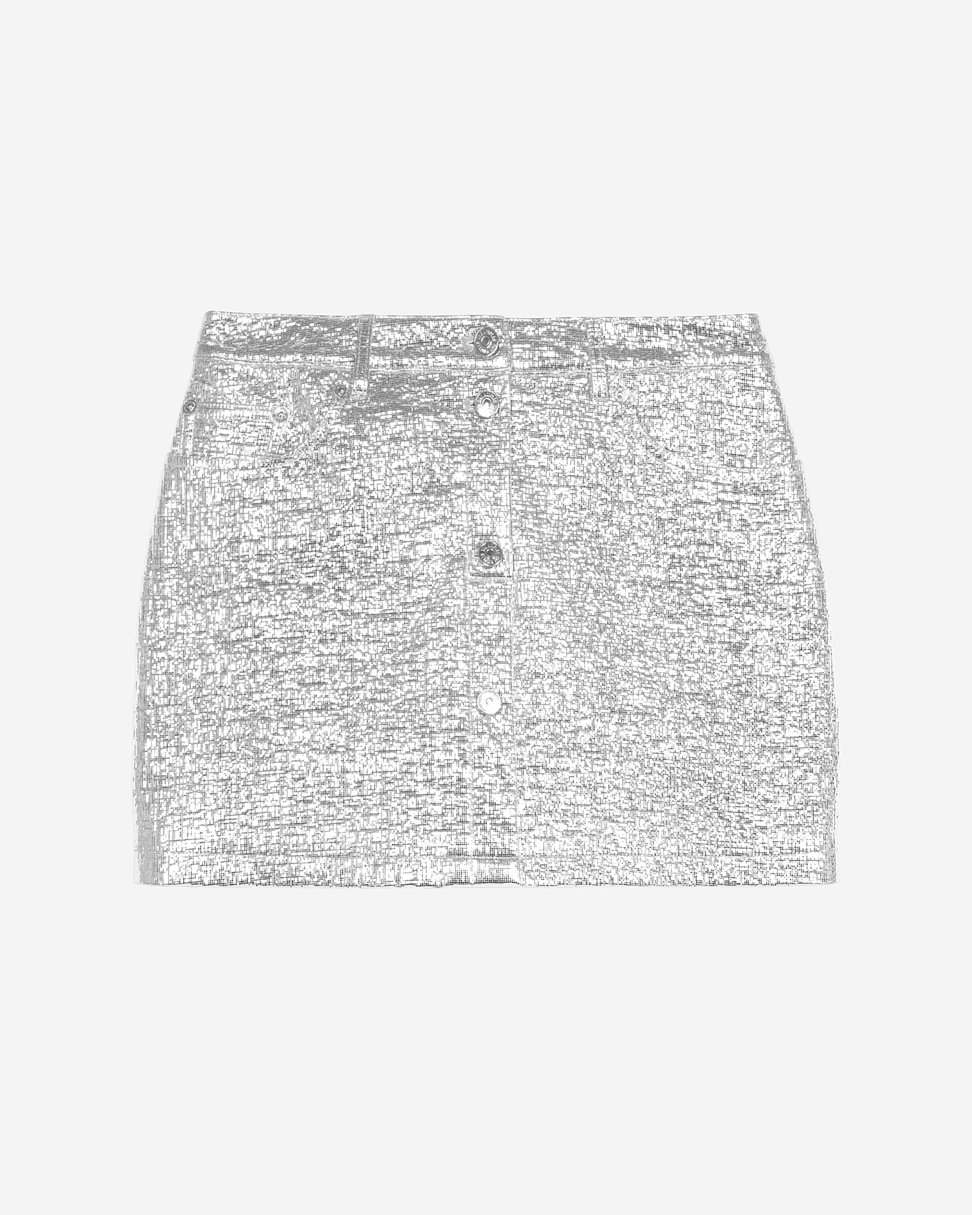 Short silver skirt