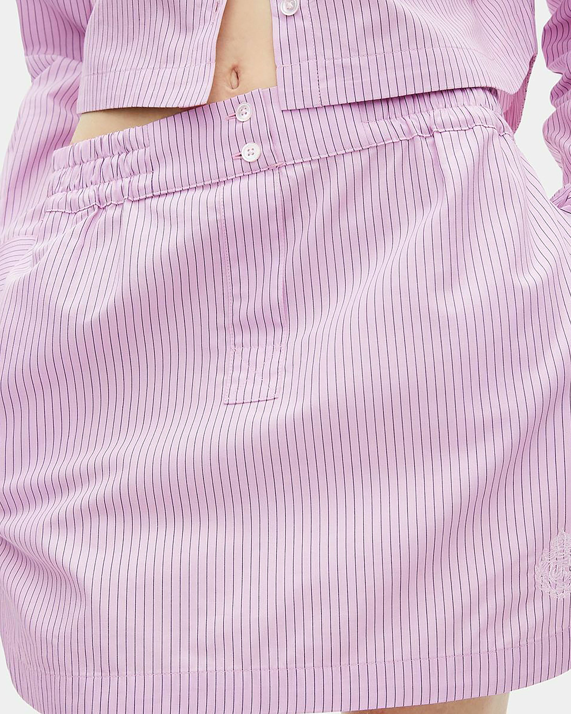 Pink striped short skirt