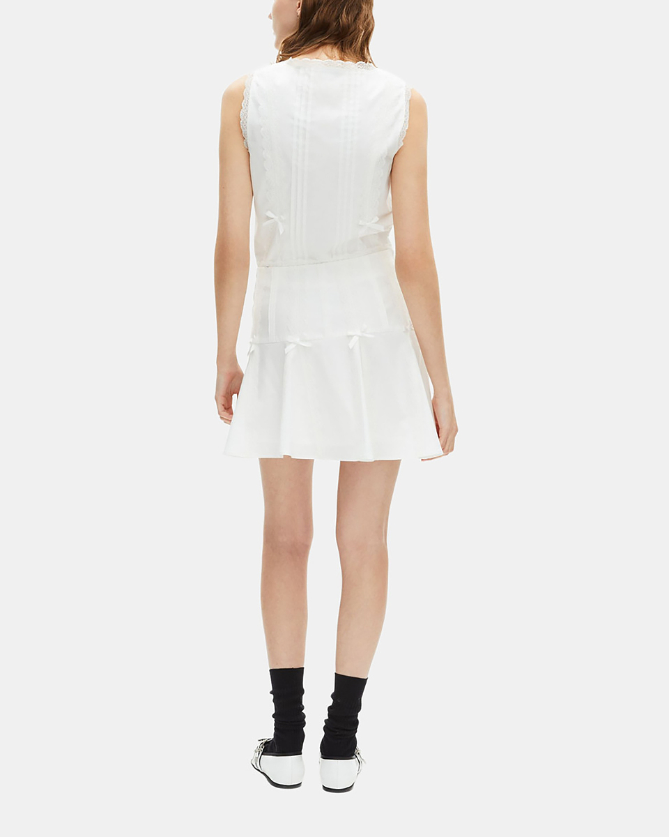Short skirt with bow detail in ecru