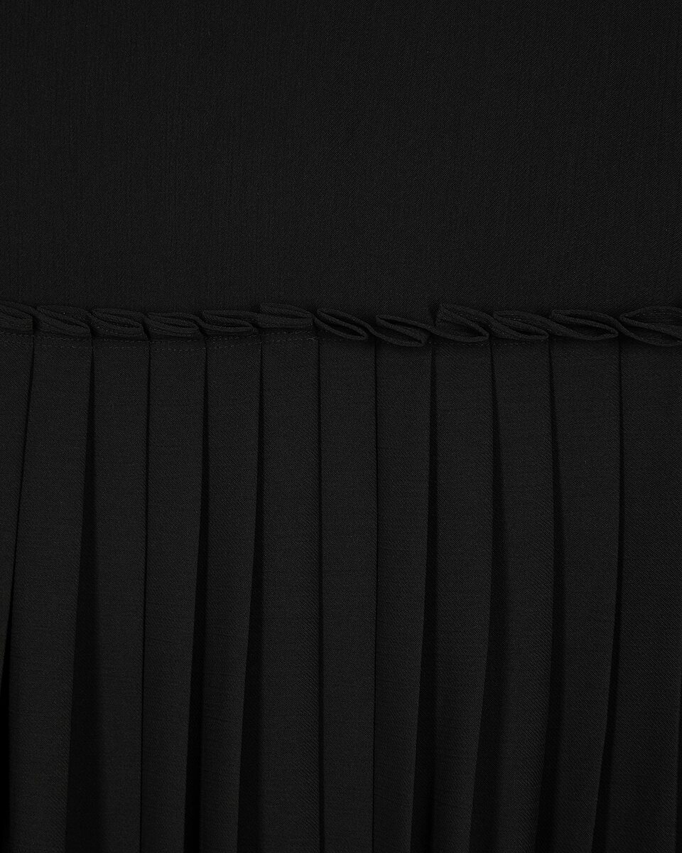 Black pleated midi skirt
