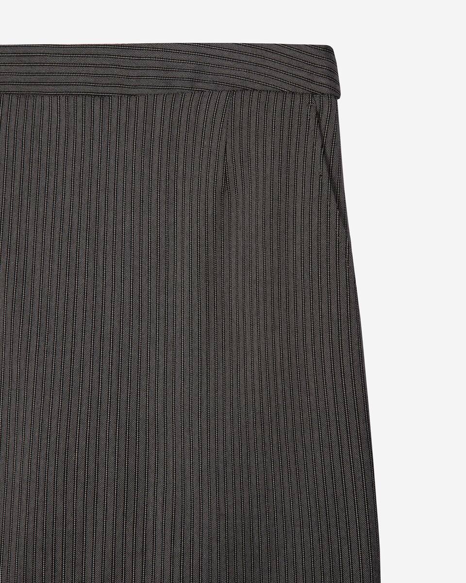 Short gray striped skirt