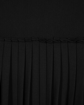 Black pleated midi skirt