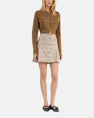 Prince of Wales short skirt beige