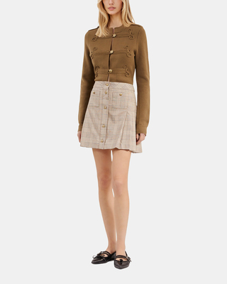 Prince of Wales short skirt beige