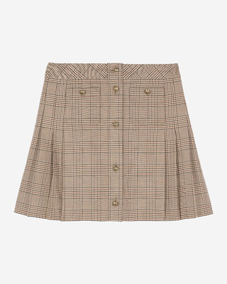 Prince of Wales short skirt beige
