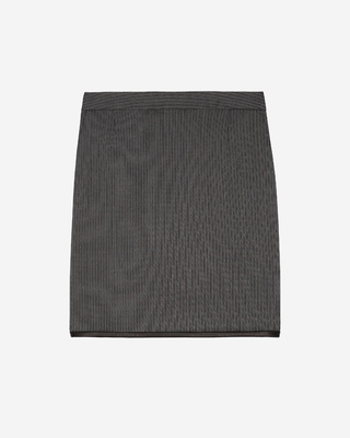 Short gray striped skirt