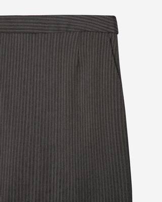 Short gray striped skirt