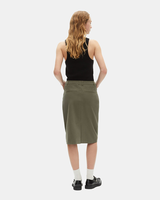Khaki midi cargo skirt