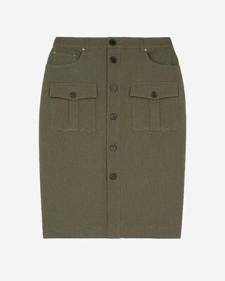 Khaki midi cargo skirt