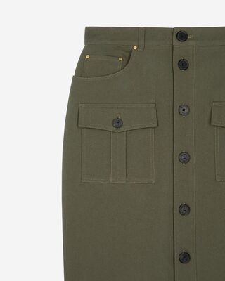 Khaki midi cargo skirt