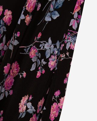 Black floral print long skirt