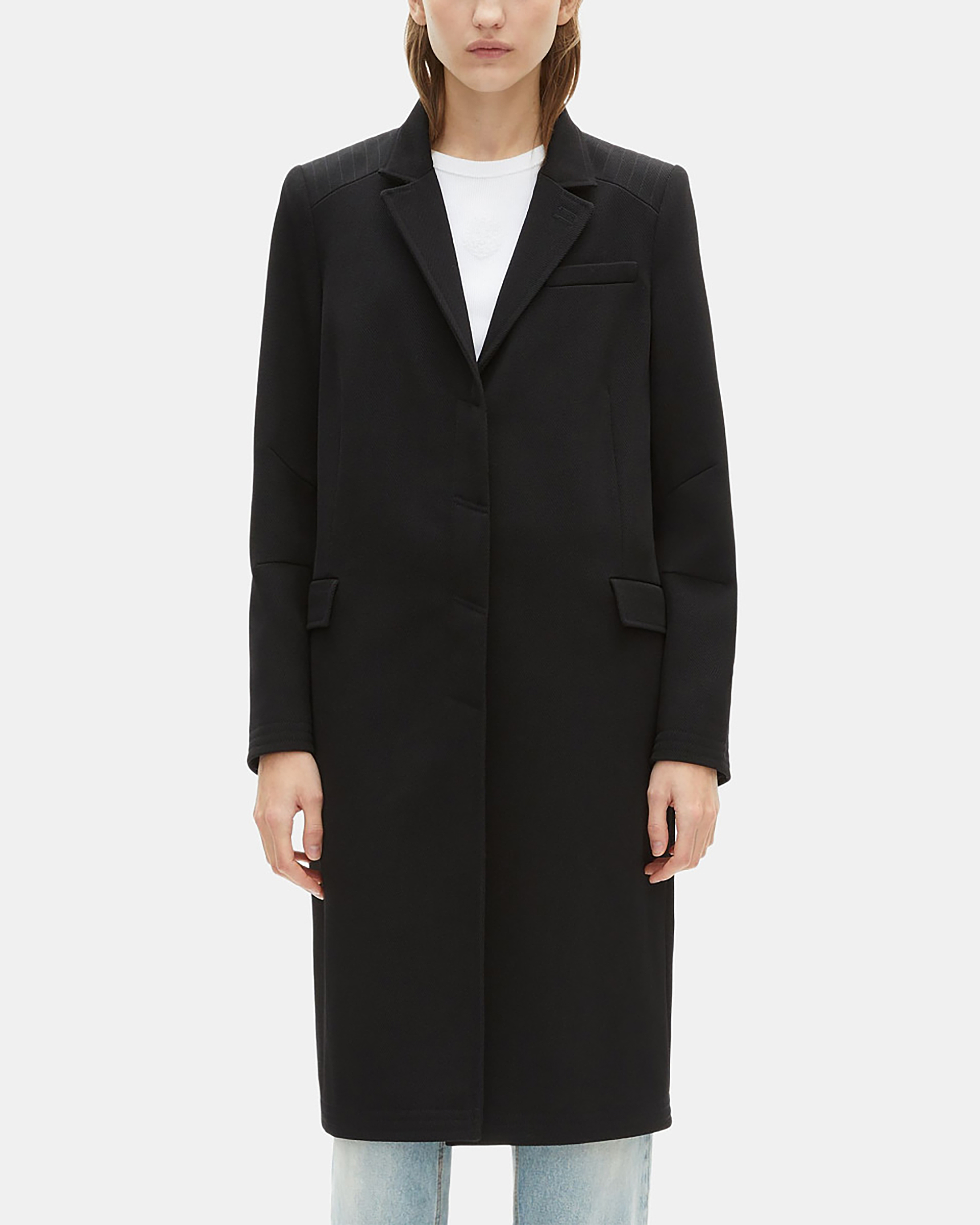 Long black wool coat