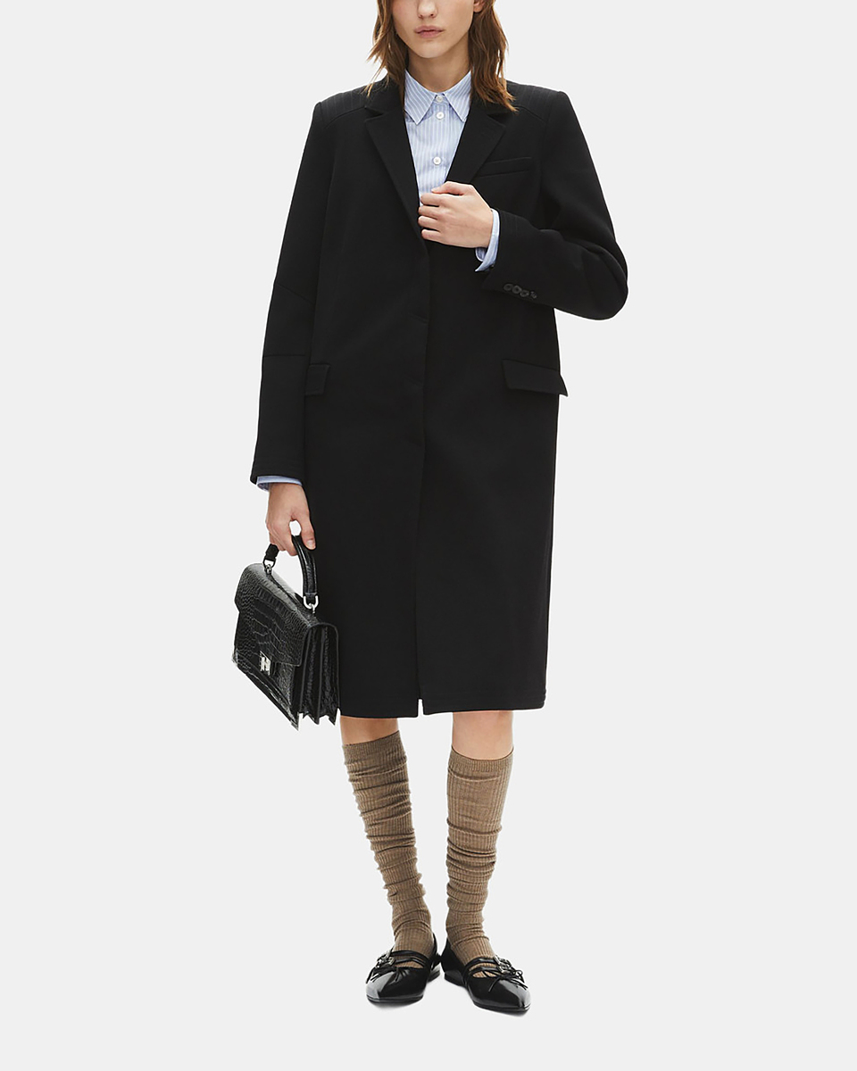 Long black wool coat