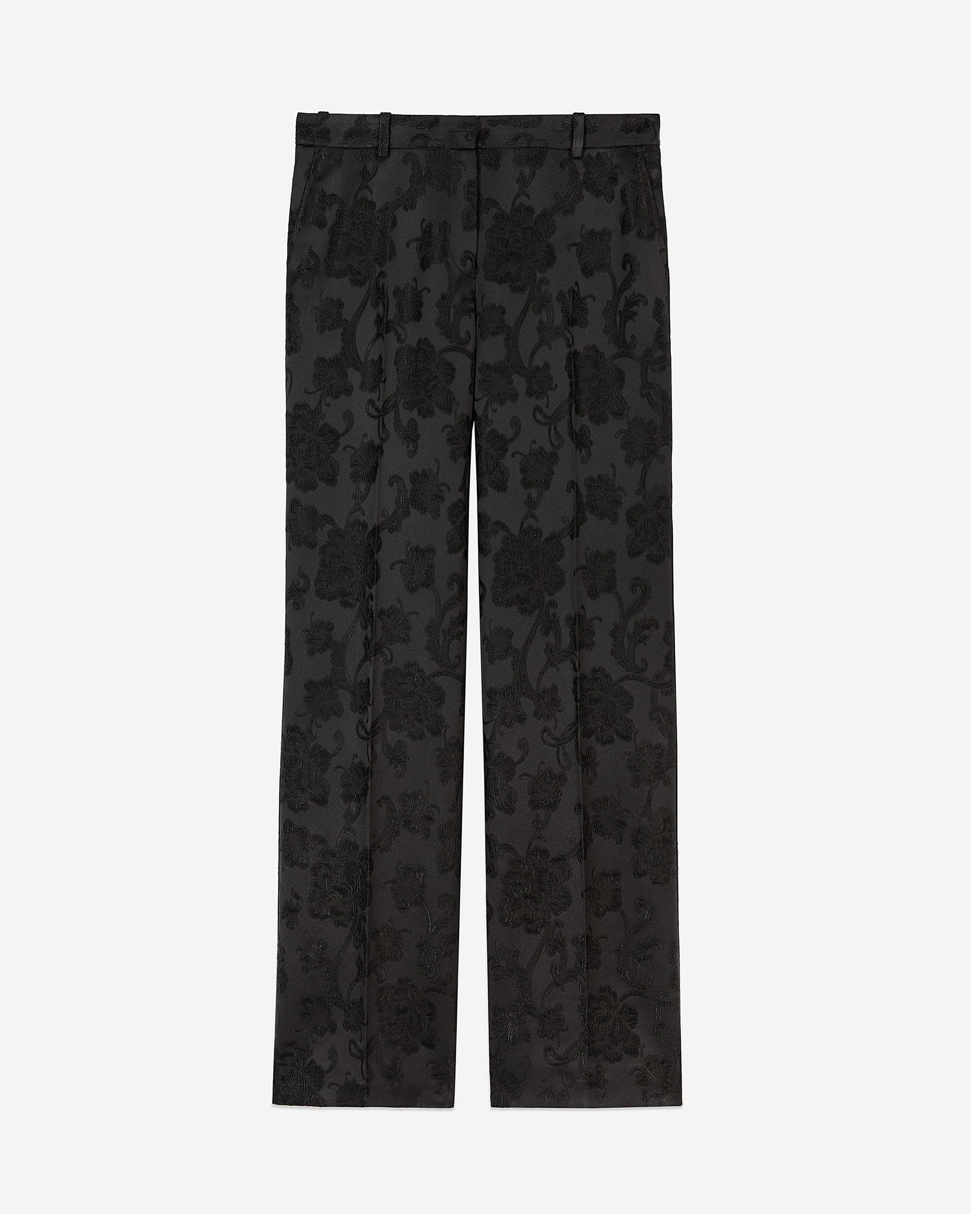 Black floral suit trousers
