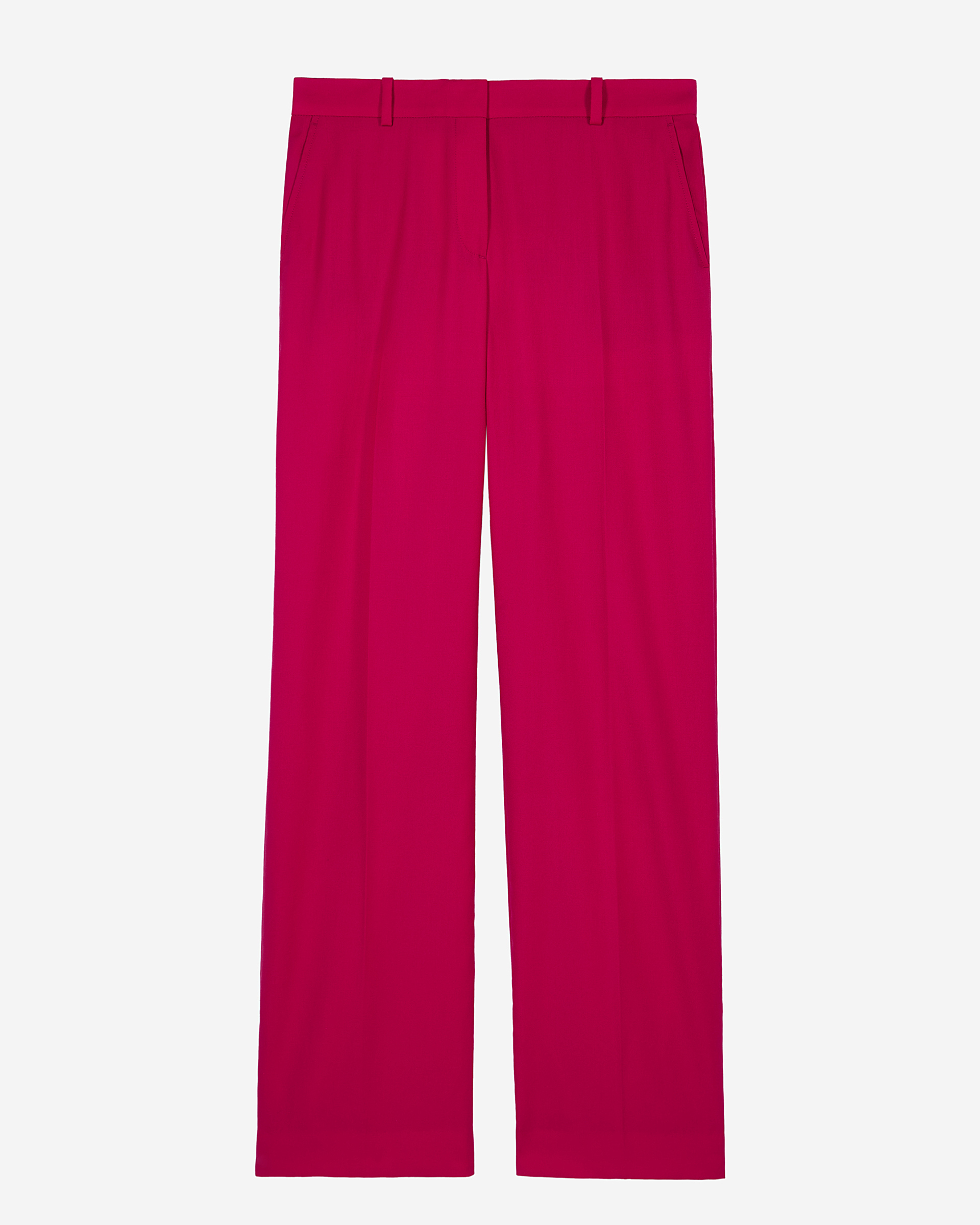 Red wool suit trousers