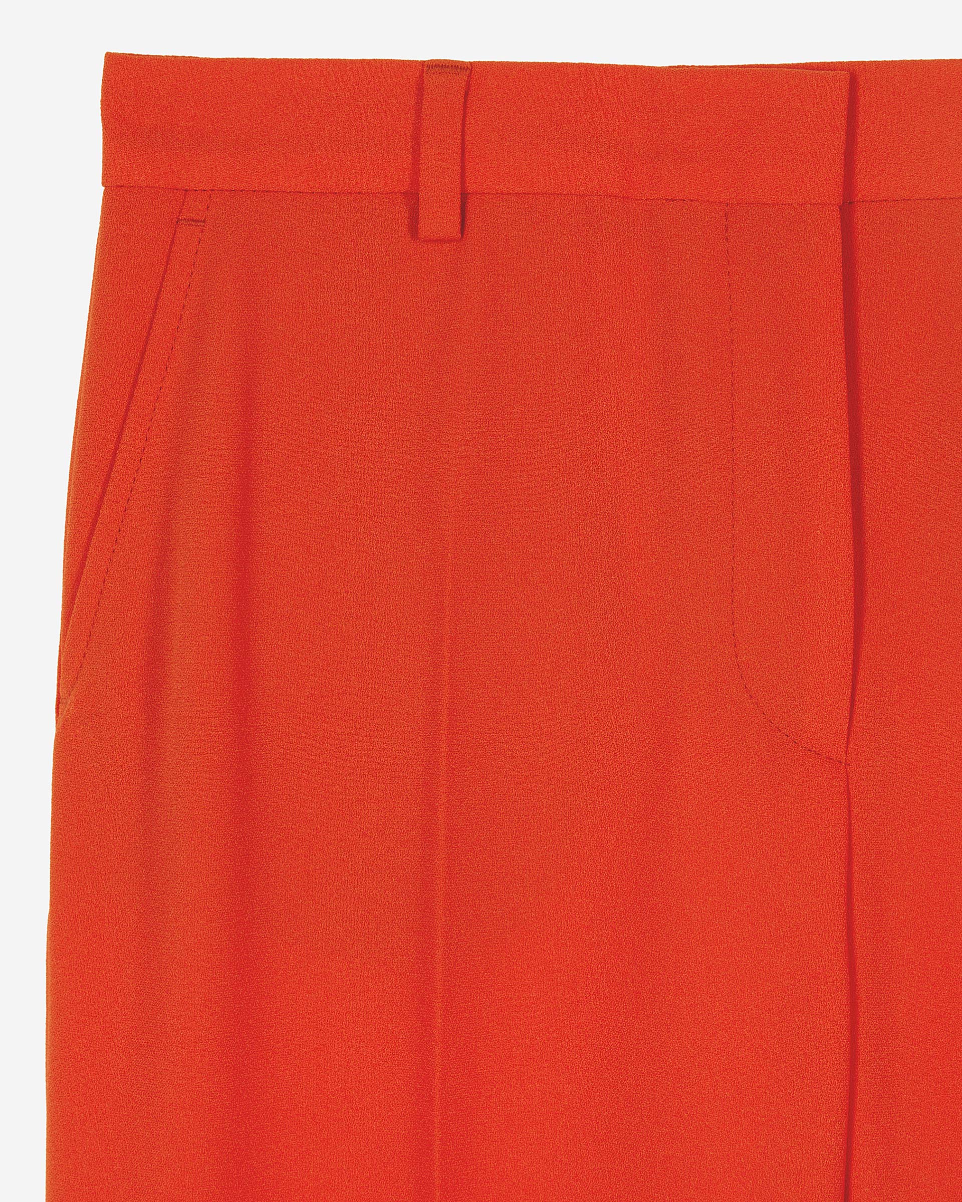 Red crepe suit trousers