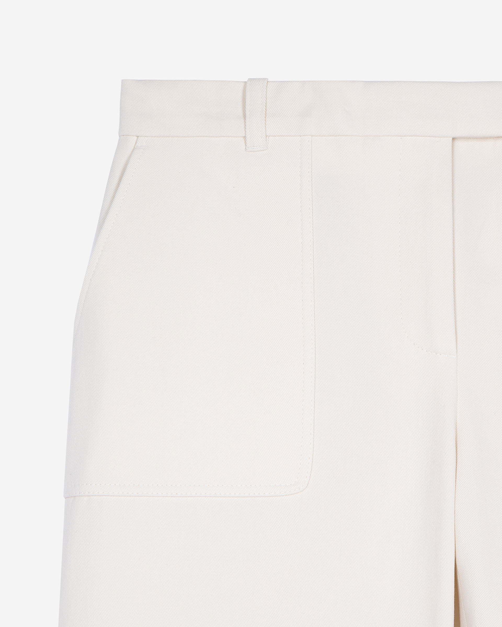 Ecru cotton wide-leg pants