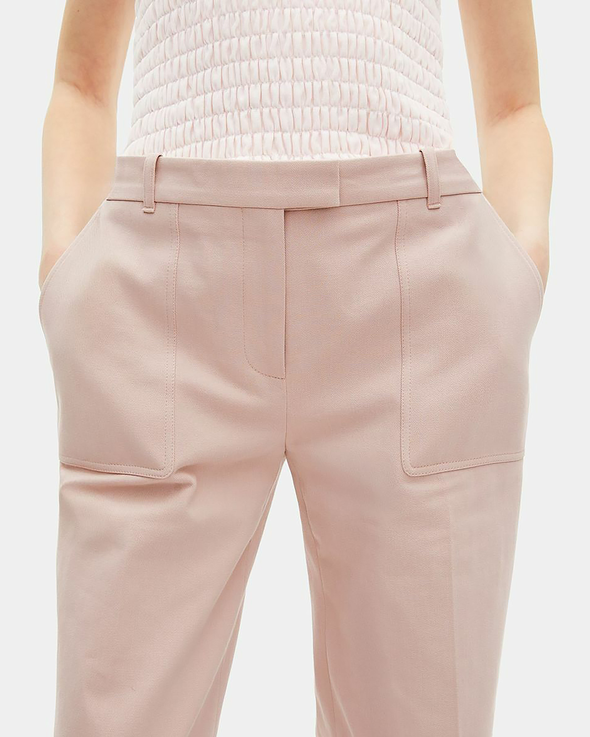 Light pink wide-leg pants