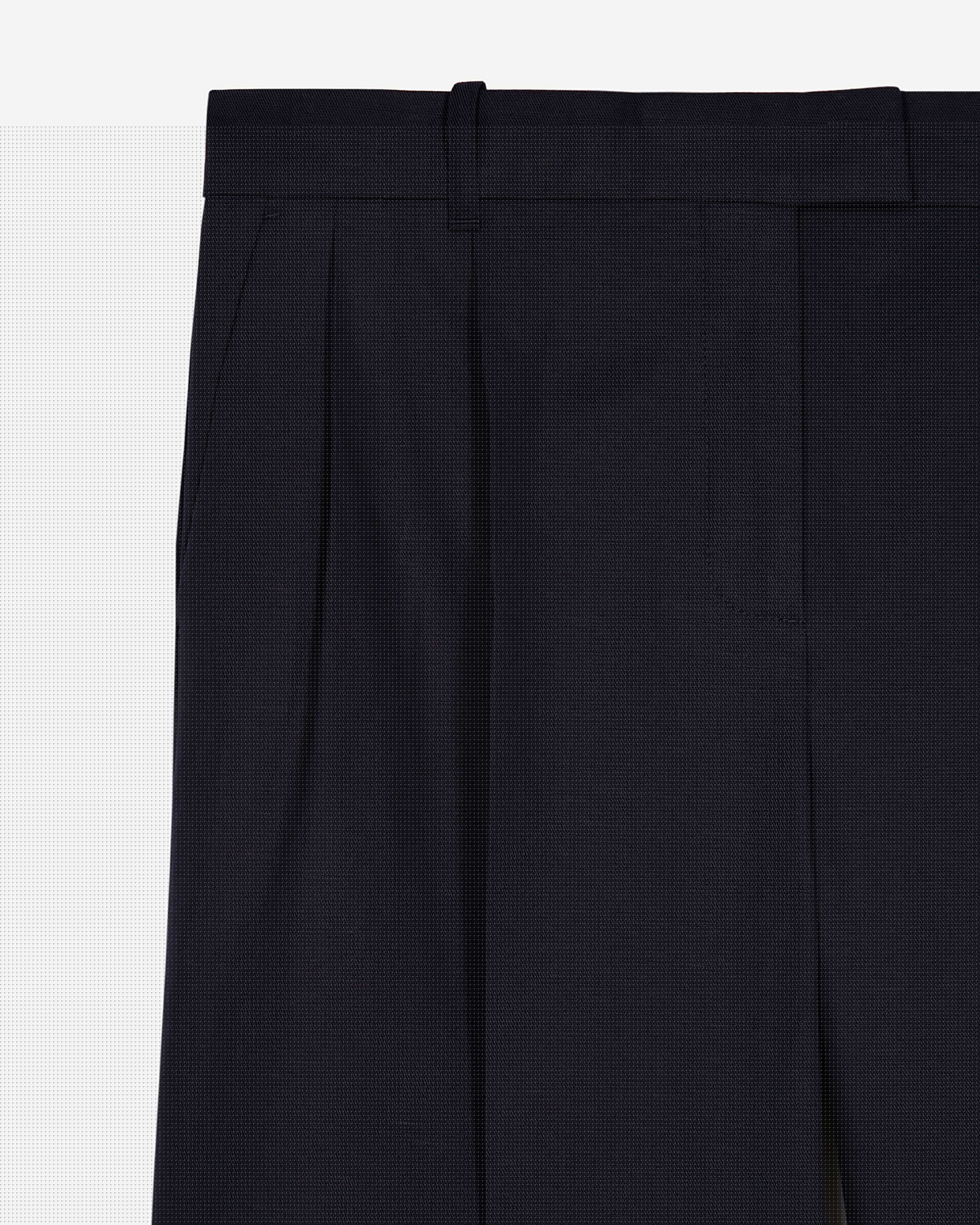 Straight-leg pants in navy cotton and linen