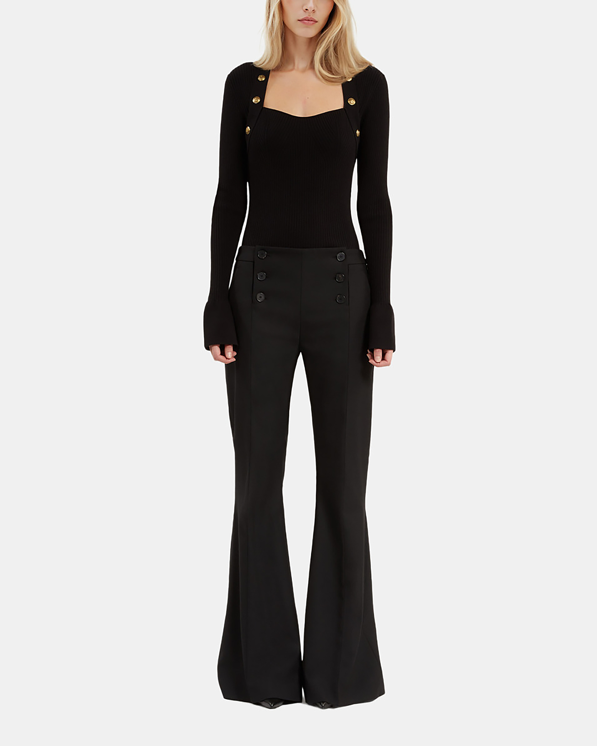 Black flare pants