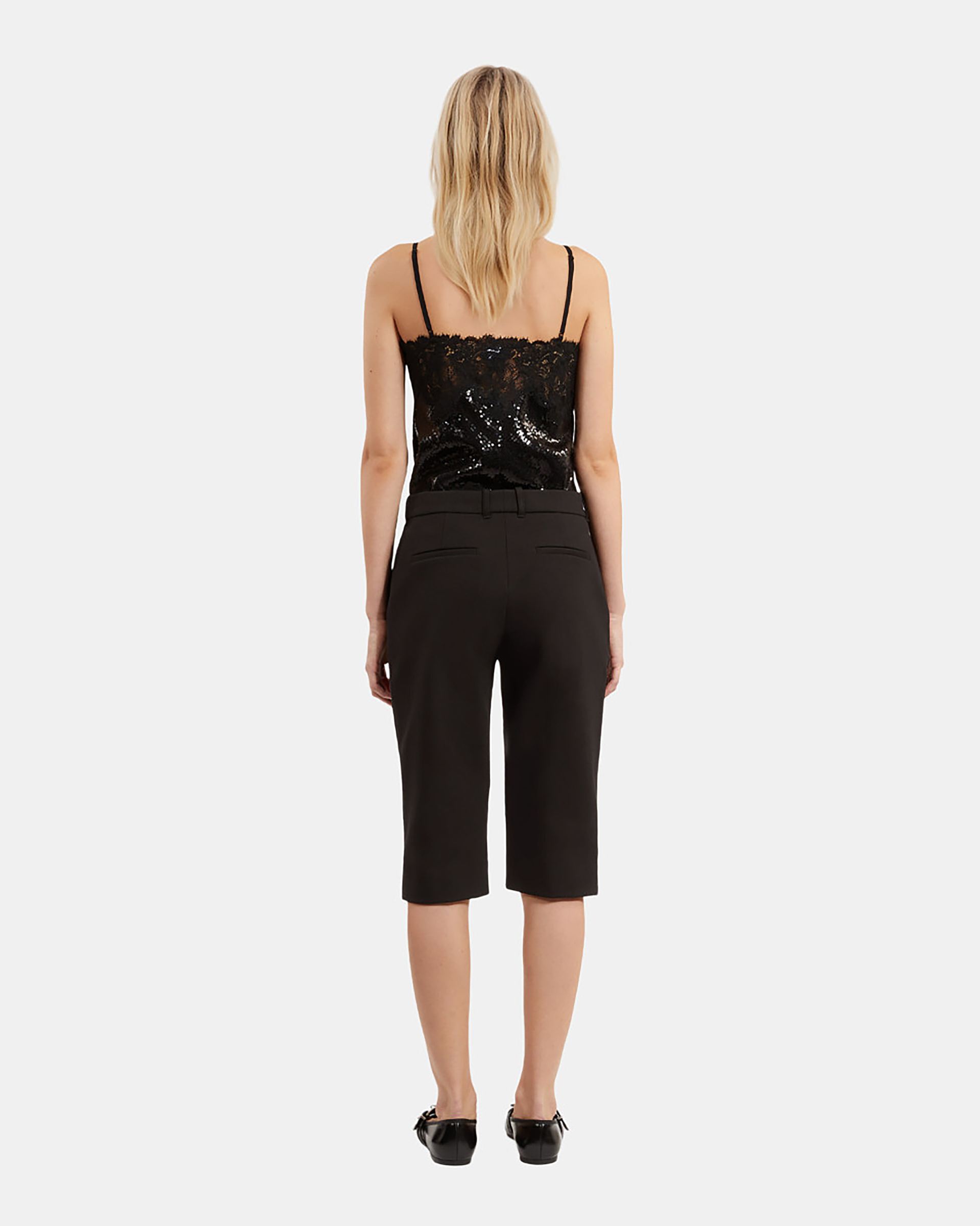 Black capri shorts