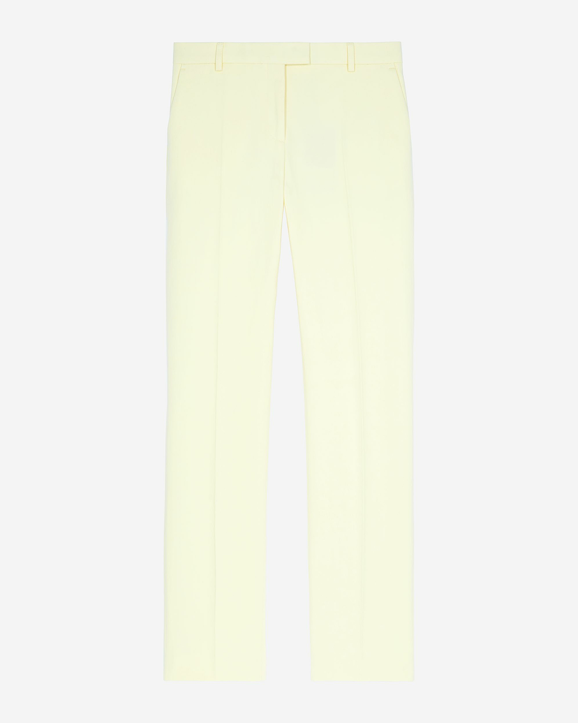 Wide-leg suit pants in yellow cotton